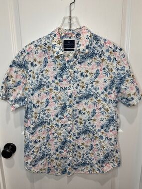 Denim & Flower Blue, Pink & White Floral Button-Up Camp Shirt